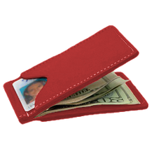 Load image into Gallery viewer, McClip - Cherry Leather Front Angle in Color 'Cherry Leather'
