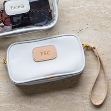 Load image into Gallery viewer, Quality made in America wristlet with leather patch to personalize with initials or monogram