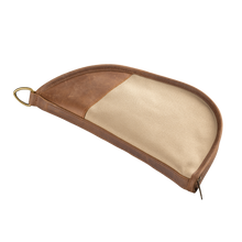 Load image into Gallery viewer, Cotton Canvas Large Revolver Case - Khaki Canvas Front Angle in Color 'Khaki Canvas'