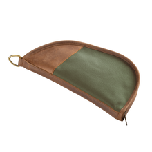 Load image into Gallery viewer, Cotton Canvas Large Revolver Case - Olive Canvas Front Angle in Color 'Olive Canvas'