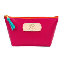 Load image into Gallery viewer, Color 'Berry Coated Canvas with Orange Zipper'