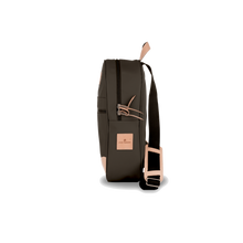 Load image into Gallery viewer, Backpack - Espresso Coated Canvas Front Angle in Color 'Espresso Coated Canvas'