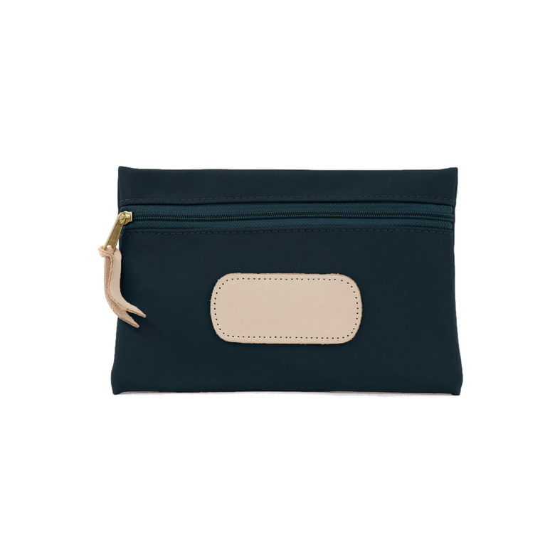 Pouch - Navy Coated Canvas Front Angle in Color 'Navy Coated Canvas'