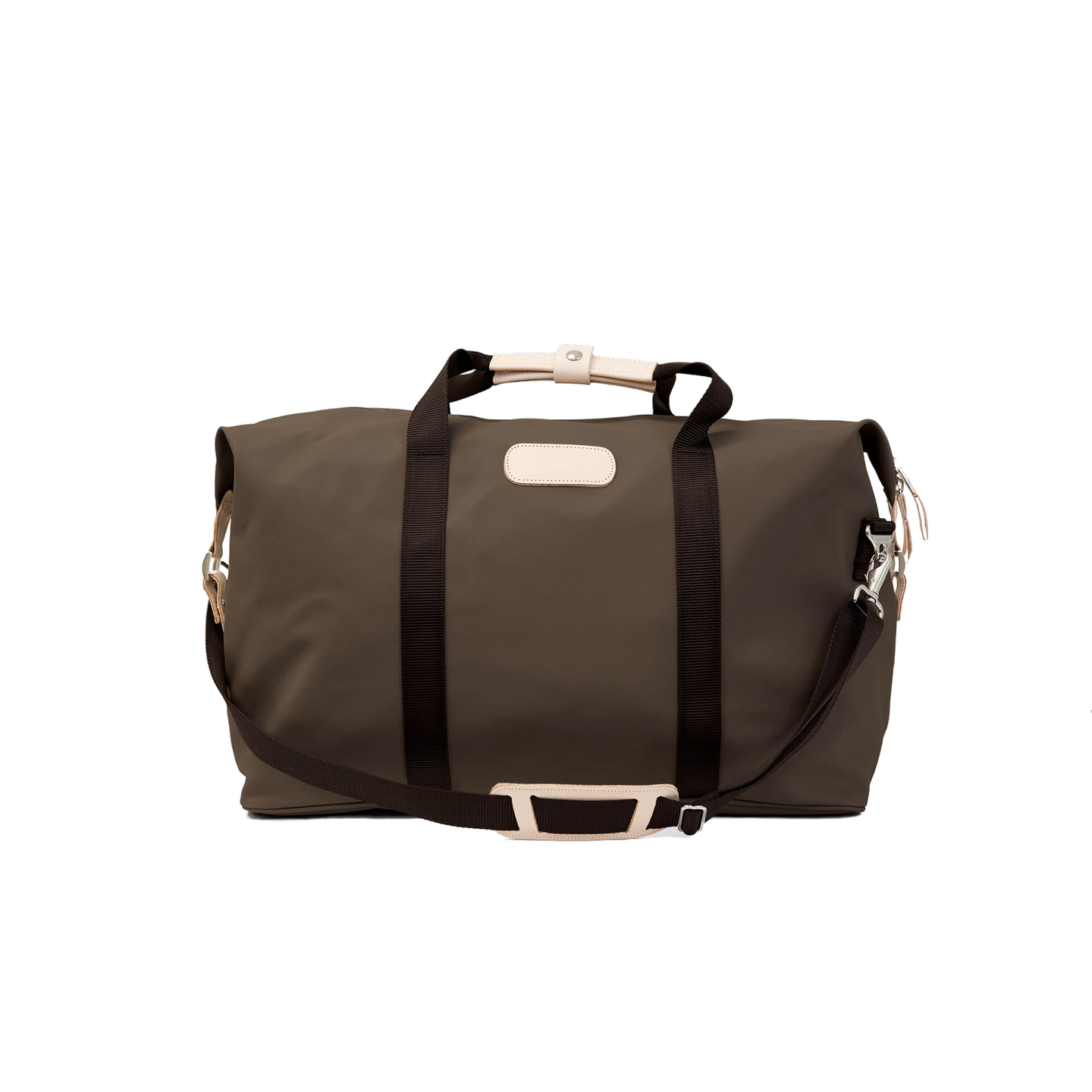 Weekender - Espresso Coated Canvas Front Angle in Color 'Espresso Coated Canvas'