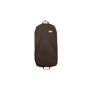 50" Garment Bag - Espresso Coated Canvas Front Angle in Color 'Espresso Coated Canvas'
