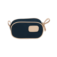 Load image into Gallery viewer, Junior Shave Kit - Navy Coated Canvas Front Angle in Color 'Navy Coated Canvas'