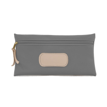 Load image into Gallery viewer, Large Pouch - Slate Coated Canvas Front Angle in Color 'Slate Coated Canvas'
