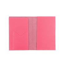 Load image into Gallery viewer, Passport Cover - Hot Pink Leather Front Angle in Color 'Hot Pink Leather'