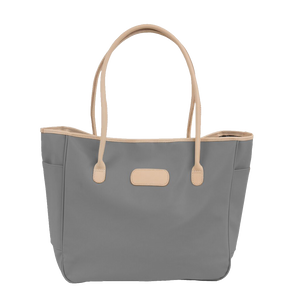 Tyler Tote - Slate Coated Canvas Front Angle in Color 'Slate Coated Canvas'