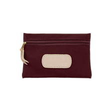 Load image into Gallery viewer, Pouch - Burgundy Coated Canvas Front Angle in Color 'Burgundy Coated Canvas'