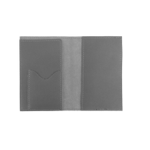 Load image into Gallery viewer, Passport Cover - Steel Leather Front Angle in Color 'Steel Leather'
