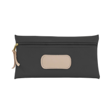 Load image into Gallery viewer, Large Pouch - Charcoal Coated Canvas Front Angle in Color 'Charcoal Coated Canvas'