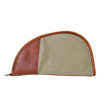 Load image into Gallery viewer, Large Revolver Case - Tan Coated Canvas Front Angle in Color 'Tan Coated Canvas'