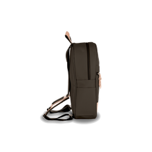Load image into Gallery viewer, Backpack - Espresso Coated Canvas Front Angle in Color 'Espresso Coated Canvas'