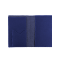 Load image into Gallery viewer, Passport Cover - Royal Blue Leather Front Angle in Color 'Royal Blue Leather'