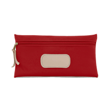 Load image into Gallery viewer, Large Pouch - Red Coated Canvas Front Angle in Color 'Red Coated Canvas'