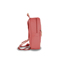 Load image into Gallery viewer, Backpack - Coral Coated Canvas Front Angle in Color 'Coral Coated Canvas'