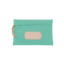Load image into Gallery viewer, Pouch - Mint Coated Canvas Front Angle in Color 'Mint Coated Canvas'