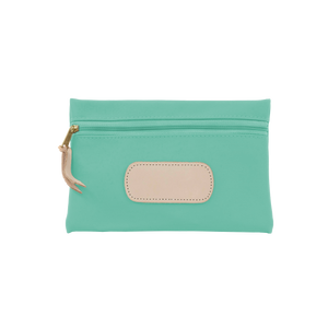 Pouch - Mint Coated Canvas Front Angle in Color 'Mint Coated Canvas'