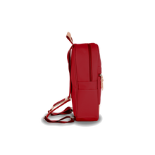 Load image into Gallery viewer, Backpack - Red Coated Canvas Front Angle in Color 'Red Coated Canvas'