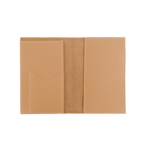 Load image into Gallery viewer, Passport Cover - Natural Leather Front Angle in Color &#39;Natural Leather&#39;
