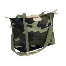 Load image into Gallery viewer, Daytripper - Classic Camo Coated Canvas Front Angle in Color &#39;Classic Camo Coated Canvas&#39;
