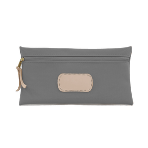 Large Pouch - Slate Coated Canvas Front Angle in Color 'Slate Coated Canvas'