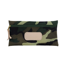 Load image into Gallery viewer, Large Pouch - Classic Camo Coated Canvas Front Angle in Color 'Classic Camo Coated Canvas'