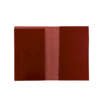 Load image into Gallery viewer, Passport Cover - Wine Leather Front Angle in Color 'Wine Leather'
