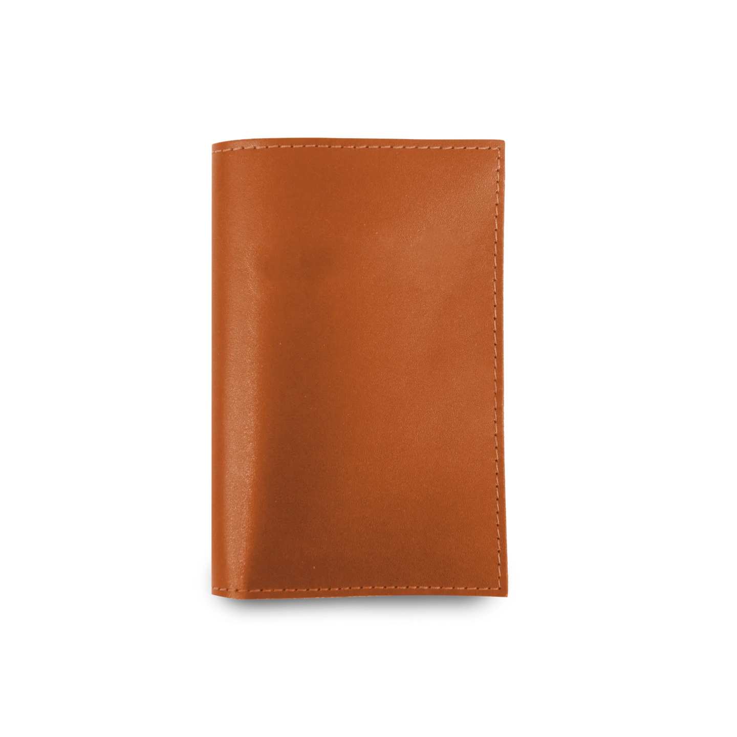 Passport Cover - Orange Leather Front Angle in Color 'Orange Leather'
