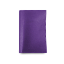 Load image into Gallery viewer, Passport Cover - Plum Leather Front Angle in Color 'Plum Leather'