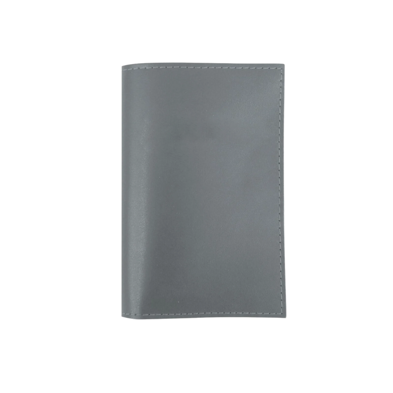 Passport Cover - Steel Leather Front Angle in Color 'Steel Leather'  Edit alt text