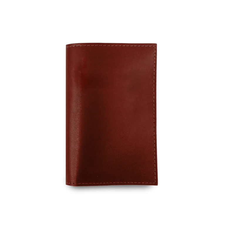 Passport Cover - Wine Leather Front Angle in Color 'Wine Leather'  Edit alt text