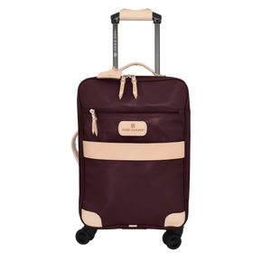 360 Carryon Wheels front view in Color 'Burgundy Coated Canvas'