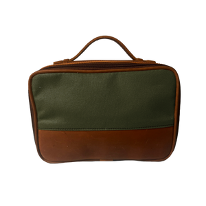 JH Dopp Kit - Olive Canvas Front Angle in Color 'Olive Canvas'