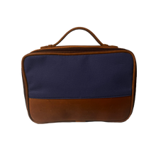 Load image into Gallery viewer, JH Dopp Kit - Midnight Blue Canvas Front Angle in Color 'Midnight Blue Canvas'