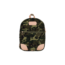 Load image into Gallery viewer, Backpack - Classic Camo Coated Canvas Front Angle in Color 'Classic Camo Coated Canvas'