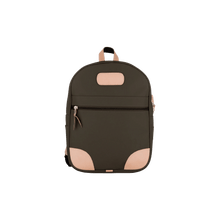 Load image into Gallery viewer, Backpack - Espresso Coated Canvas Front Angle in Color 'Espresso Coated Canvas'
