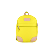 Load image into Gallery viewer, Backpack - Lemon Coated Canvas Front Angle in Color 'Lemon Coated Canvas'