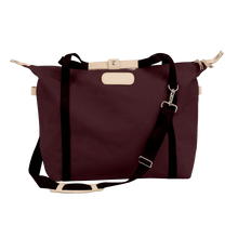 Load image into Gallery viewer, Daytripper - Burgundy Coated Canvas Front Angle in Color 'Burgundy Coated Canvas'