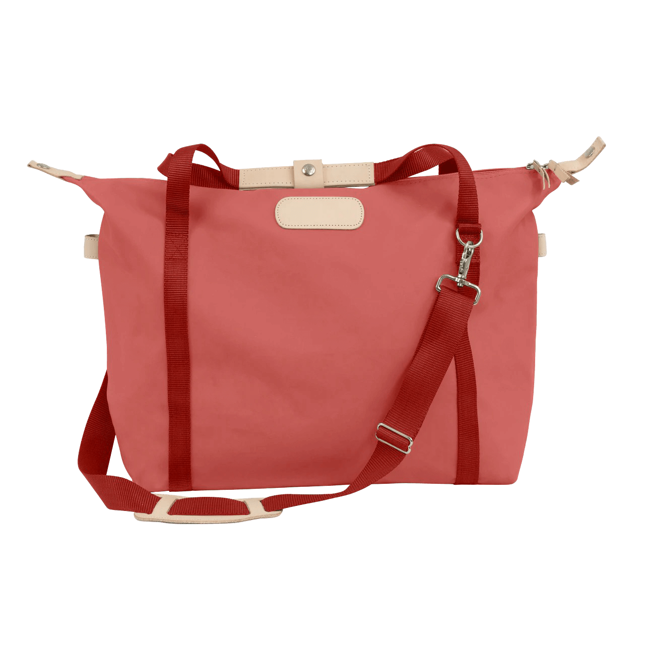 Daytripper - Coral Coated Canvas Front Angle in Color 'Coral Coated Canvas'