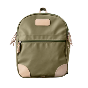 Backpack front view in Color 'Moss Coated Canvas'