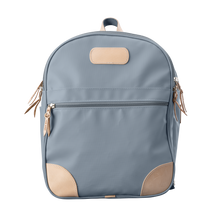 Load image into Gallery viewer, Backpack front view in Color &#39;Slate Coated Canvas&#39;
