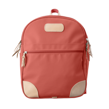 Load image into Gallery viewer, Backpack front view in Color &#39;Coral Coated Canvas&#39;
