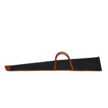 Load image into Gallery viewer, Shotgun Cover - Black Coated Canvas Front Angle in Color 'Black Coated Canvas'