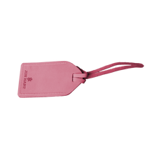 Load image into Gallery viewer, Luggage Tag - Hot Pink Leather Front Angle in Color 'Hot Pink Leather'