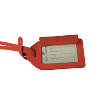 Load image into Gallery viewer, Luggage Tag - Cherry Leather Front Angle in Color 'Cherry Leather'