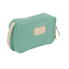 Load image into Gallery viewer, Small Travel Kit - Mint Coated Canvas Front Angle in Color 'Mint Coated Canvas'