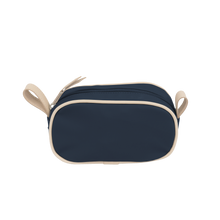 Load image into Gallery viewer, Junior Shave Kit - Navy Coated Canvas Front Angle in Color 'Navy Coated Canvas'