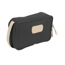 Load image into Gallery viewer, Small Travel Kit - Charcoal Coated Canvas Front Angle in Color 'Charcoal Coated Canvas'